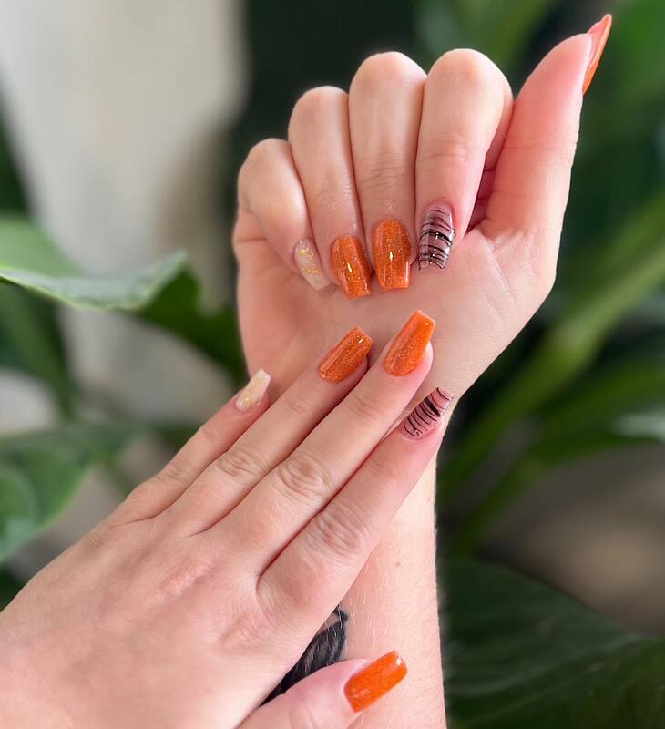 A set of Halloween inspired nails